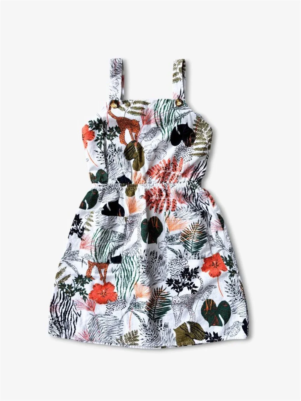 Sophia + Zeke Stitch Fix Kids Safari Jungle Print Sundress Boho Tropical Size 10